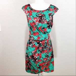 Jessica Simpson green faux wrap dress